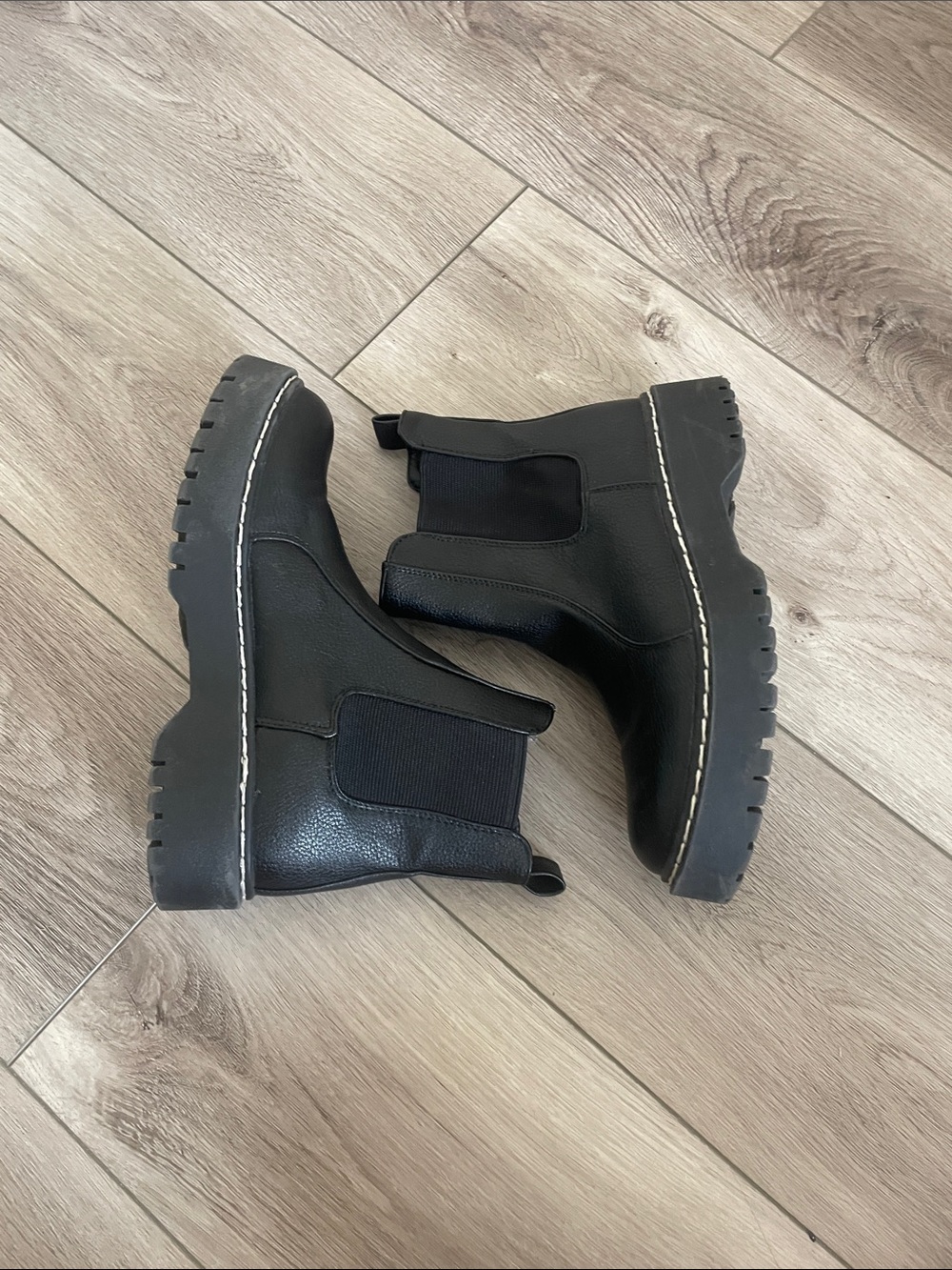 Sincerely Jules Black Chelsea Combat Boots